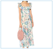 Load image into Gallery viewer, Women Sleeveless Cream Floral Linen Maxi Dress Bohemian Holiday Dress