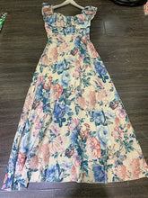 Load image into Gallery viewer, Women Sleeveless Cream Floral Linen Maxi Dress Bohemian Holiday Dress