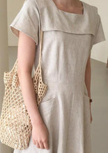 Load image into Gallery viewer, Women Summer Sailor Collor Elegant Dress A- Line Vestidos Robe Femme Ete Pockets Elegant Sukienki Sommerkleid Jurken Jurk